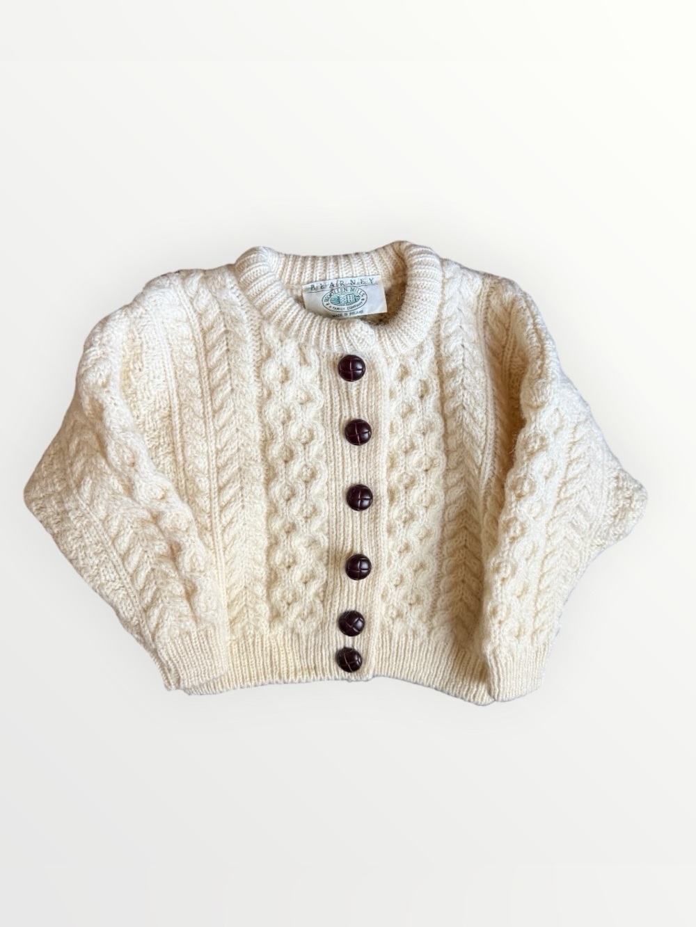 Vintage Blarney cable knit quality cardigan 100% wool